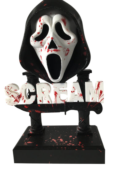 Scream Ghostface Horror Display Sign Blood Splatter 9.5" Movie Bust Ghost Face