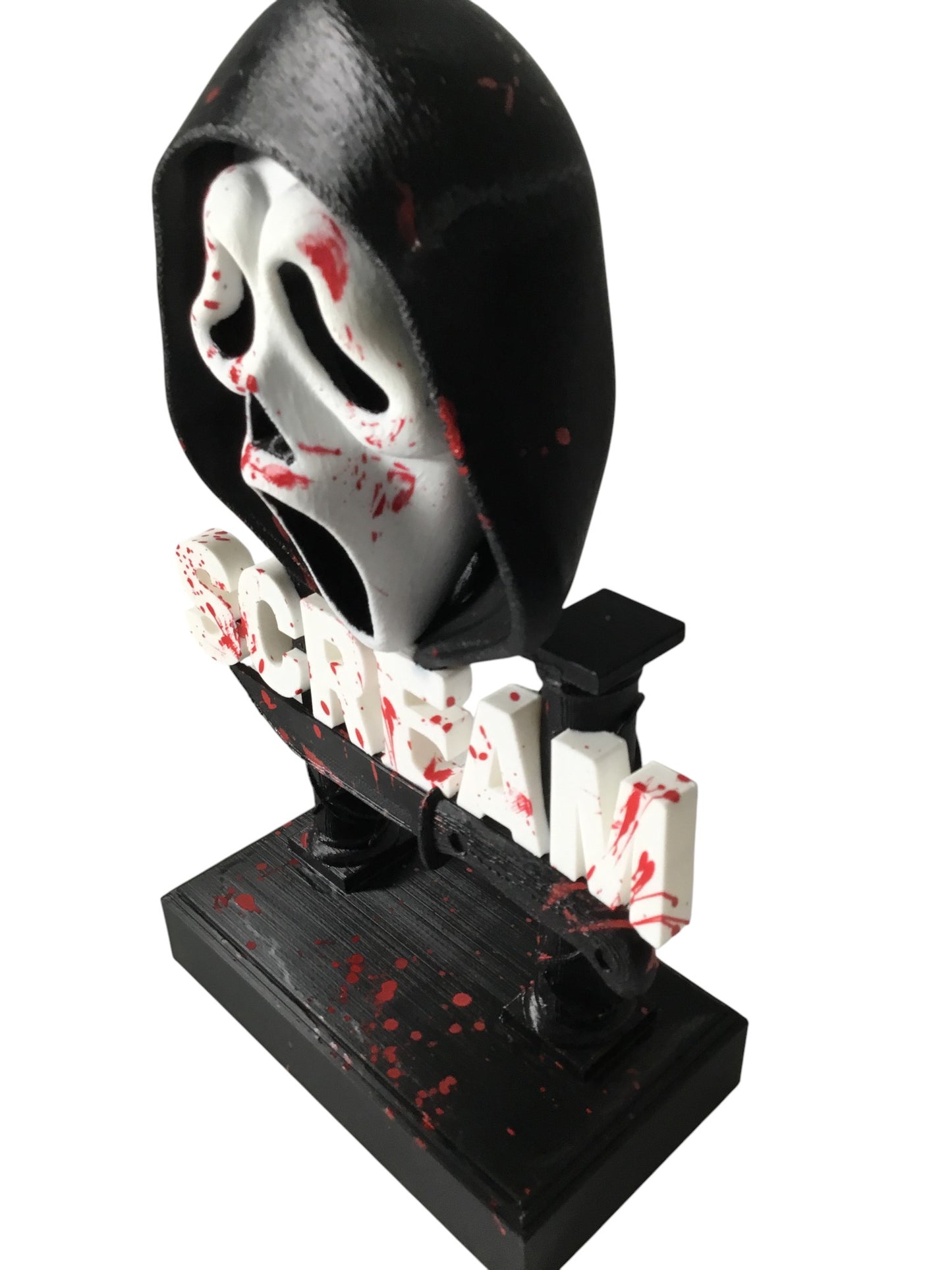 Scream Ghostface Horror Display Sign Blood Splatter 9.5" Movie Bust Ghost Face