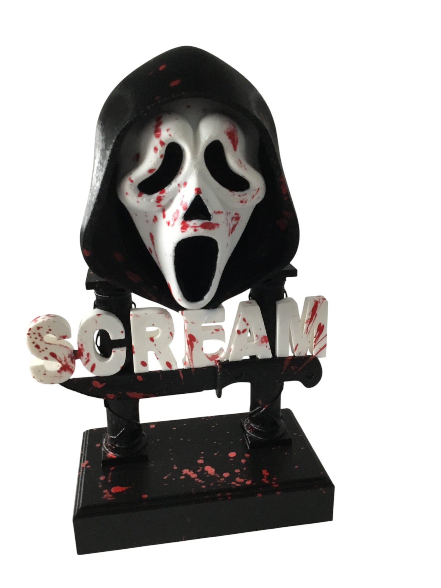 Scream Ghostface Horror Display Sign Blood Splatter 9.5" Movie Bust Ghost Face