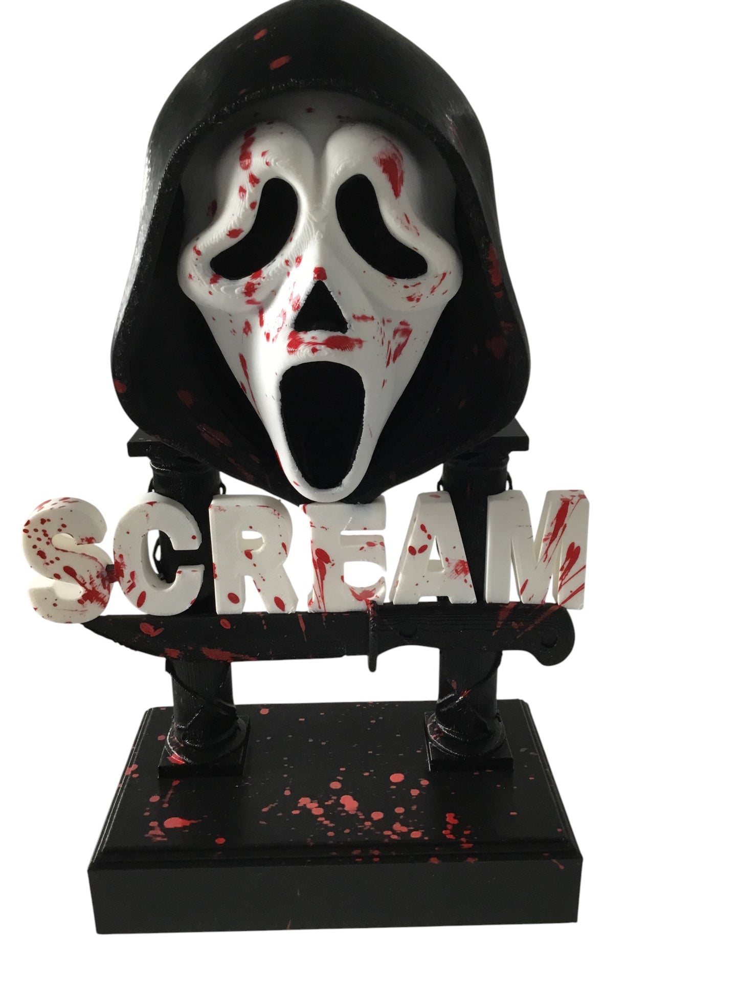 Scream Ghostface Horror Display Sign Blood Splatter 9.5" Movie Bust Ghost Face