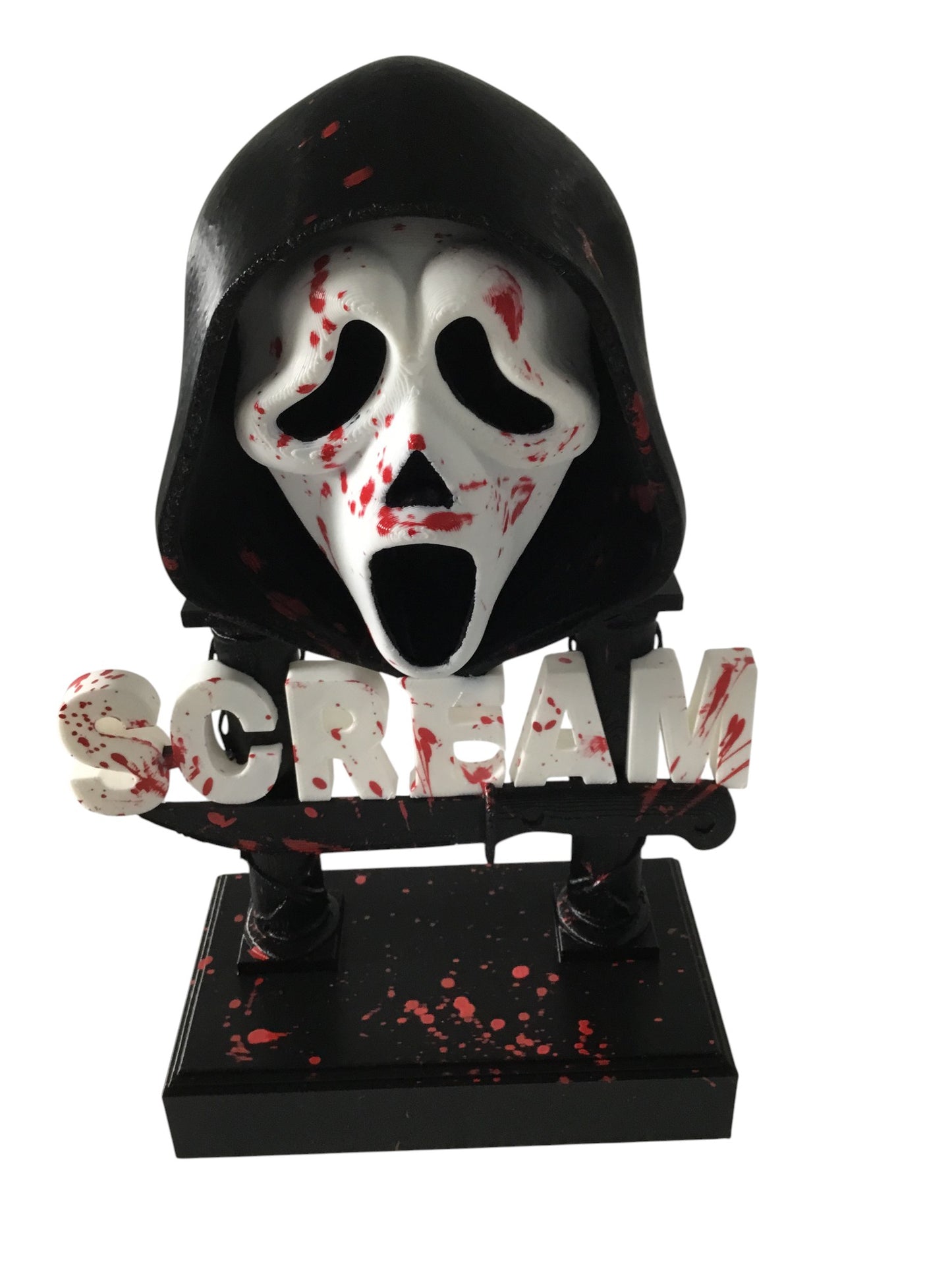 Scream Ghostface Horror Display Sign Blood Splatter 9.5" Movie Bust Ghost Face