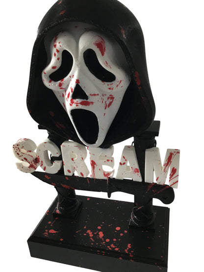 Scream Ghostface Horror Display Sign Blood Splatter 9.5" Movie Bust Ghost Face