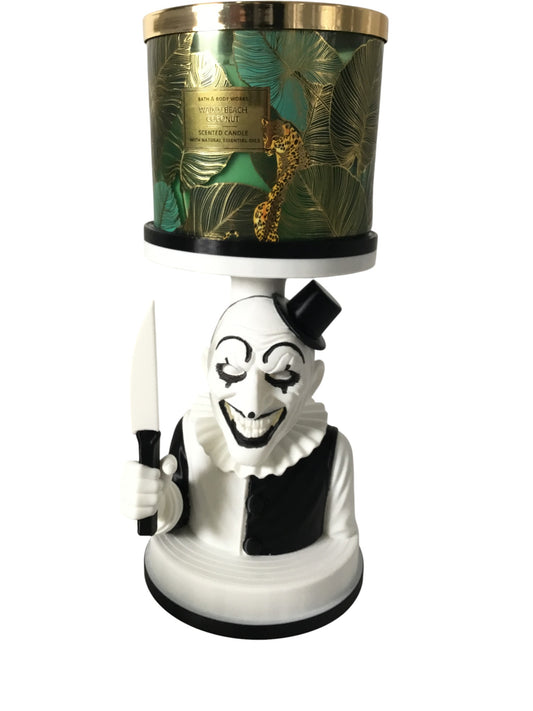 Art The Clown Terrifier 3 Wick Candle or Plant Holder Horror Decor Display Stand