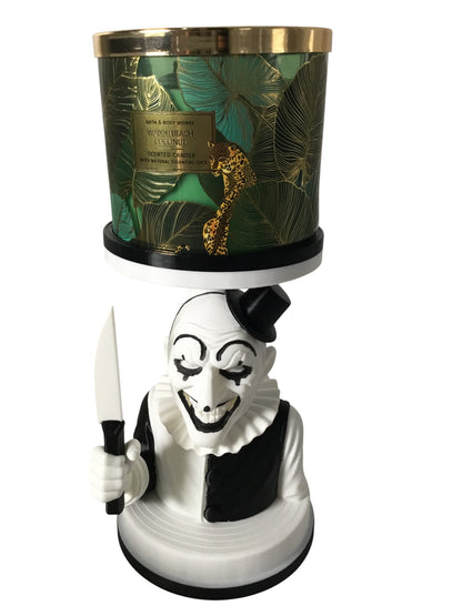 Art The Clown Terrifier 3 Wick Candle or Plant Holder Horror Decor Display Stand