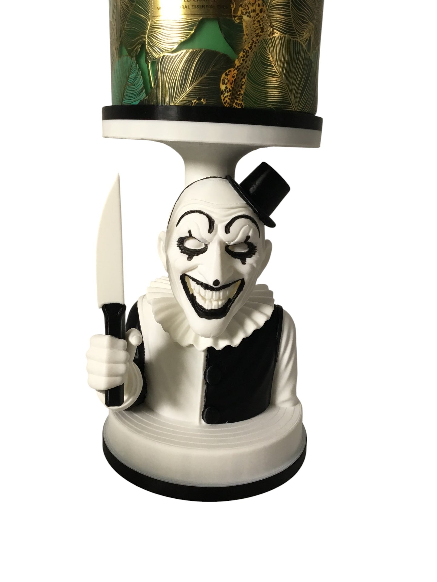 Art The Clown Terrifier 3 Wick Candle or Plant Holder Horror Decor Display Stand