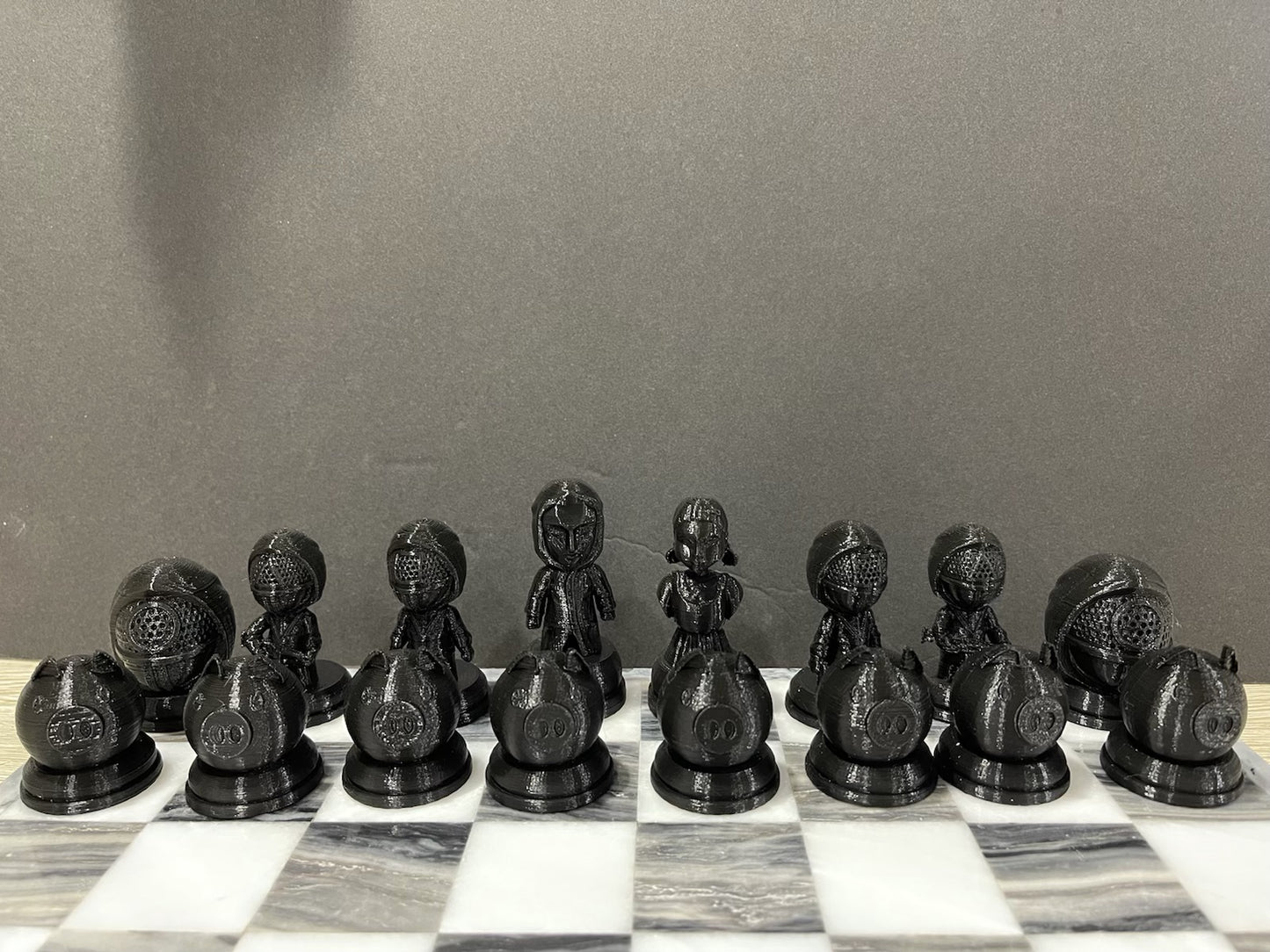 Squid Game (FAN ART) Chess Set, Seong Gi-hun, Front Man, VIPs, Squid Games