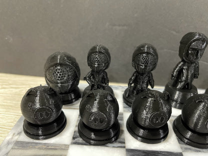 Squid Game (FAN ART) Chess Set, Seong Gi-hun, Front Man, VIPs, Squid Games