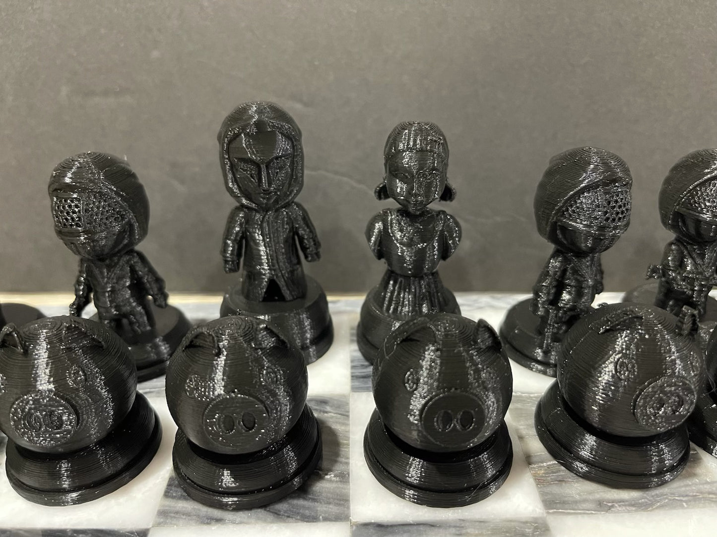 Squid Game (FAN ART) Chess Set, Seong Gi-hun, Front Man, VIPs, Squid Games
