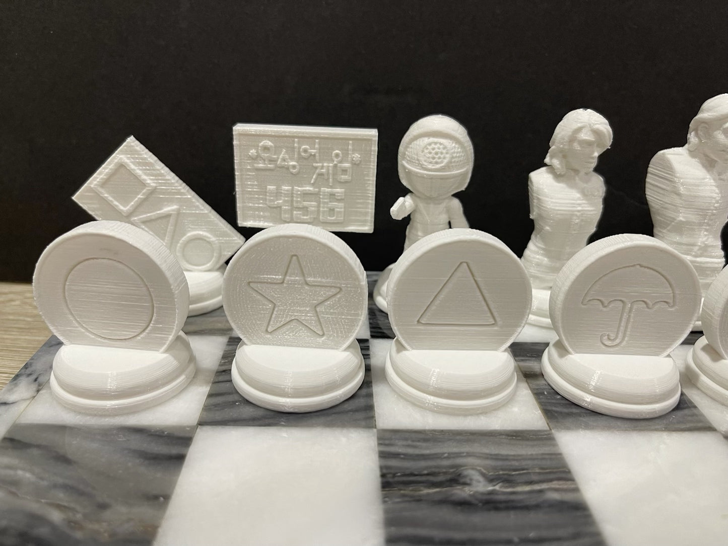 Squid Game (FAN ART) Chess Set, Seong Gi-hun, Front Man, VIPs, Squid Games