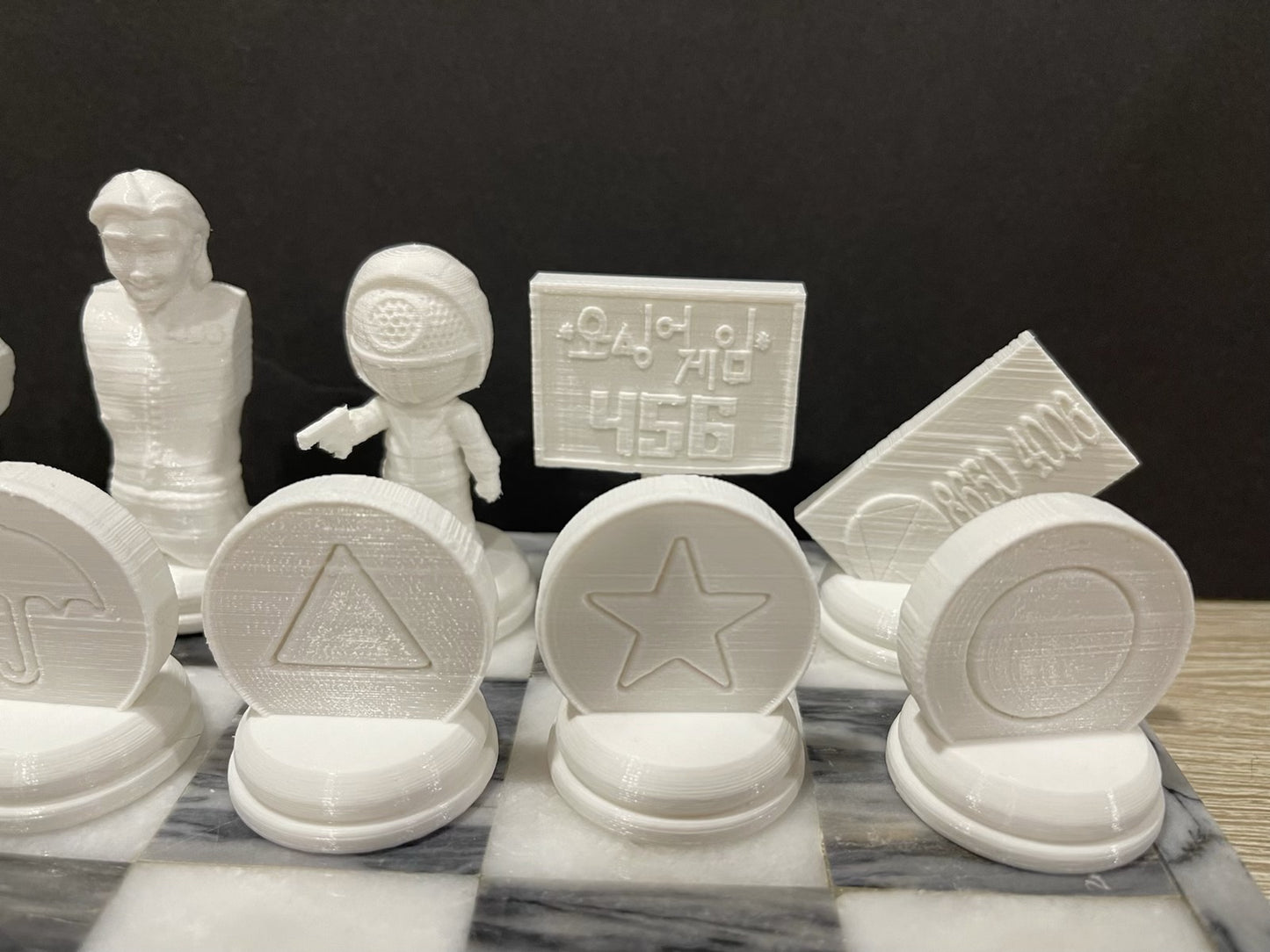 Squid Game (FAN ART) Chess Set, Seong Gi-hun, Front Man, VIPs, Squid Games