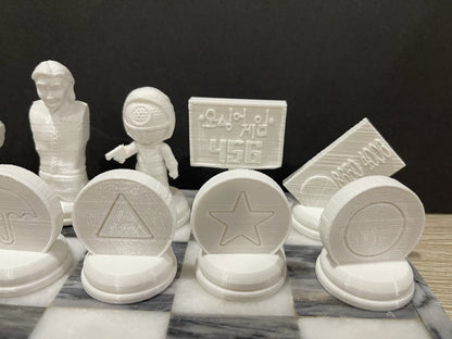 Squid Game (FAN ART) Chess Set, Seong Gi-hun, Front Man, VIPs, Squid Games