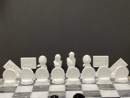 Squid Game (FAN ART) Chess Set, Seong Gi-hun, Front Man, VIPs, Squid Games