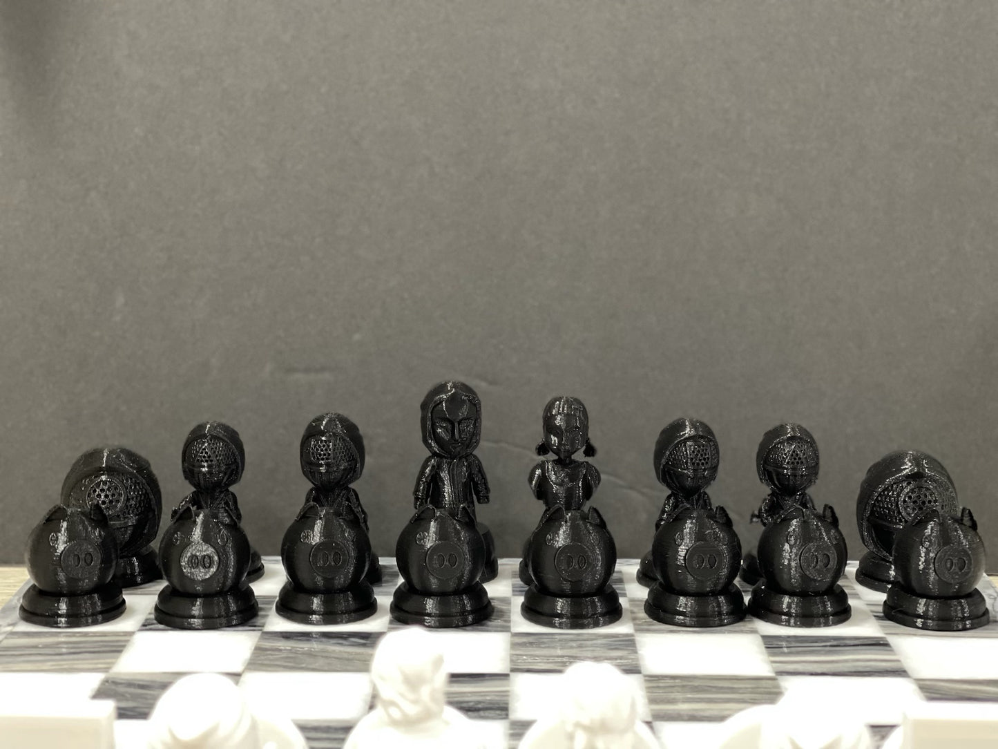 Squid Game (FAN ART) Chess Set, Seong Gi-hun, Front Man, VIPs, Squid Games