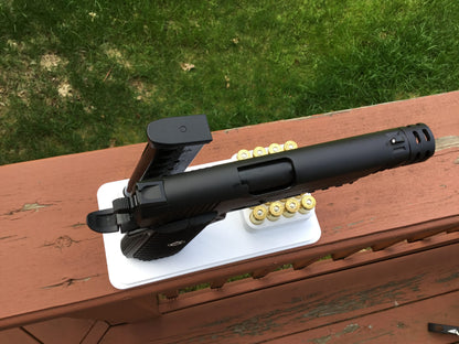 1911 Gun, Bullets and 2 Magazine Display Stand - Any Color, Handgun Clip Holder