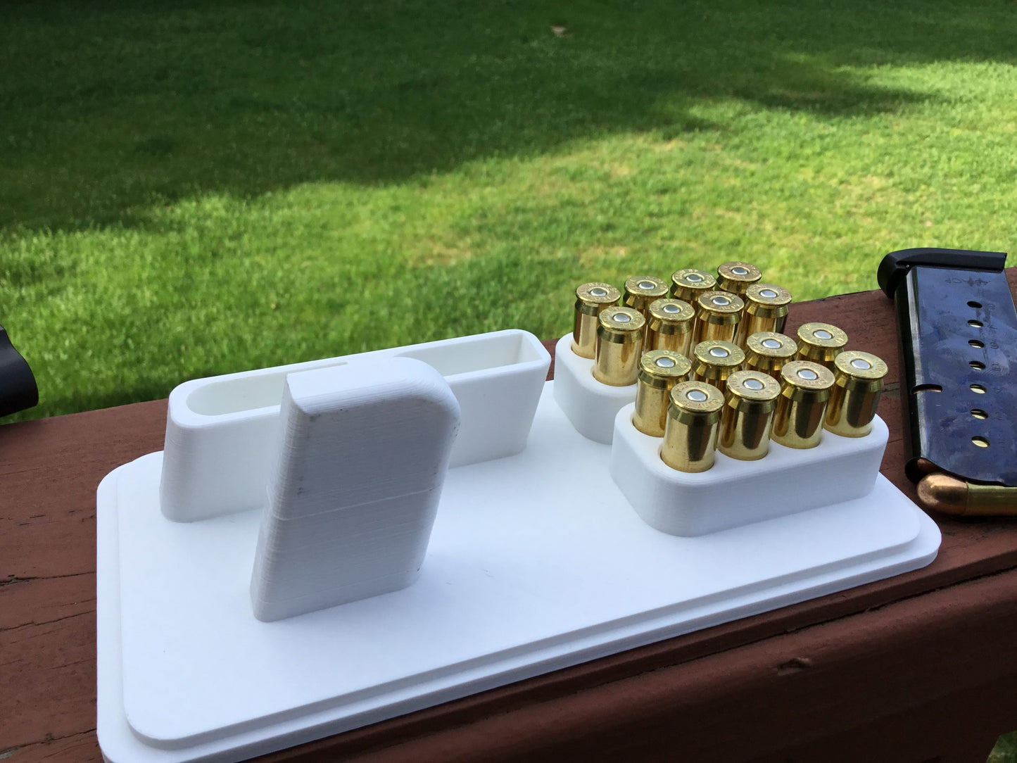 1911 Gun, Bullets and 2 Magazine Display Stand - Any Color, Handgun Clip Holder