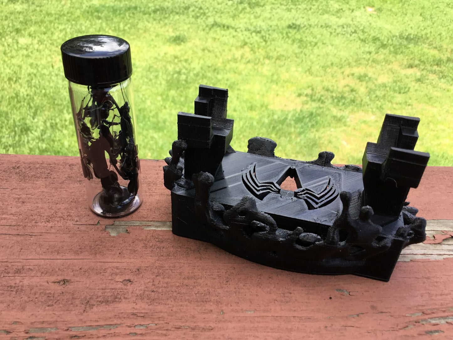 Venom Symbiote Contained in a Glass Vial with Custom Display Stand - CosPlay