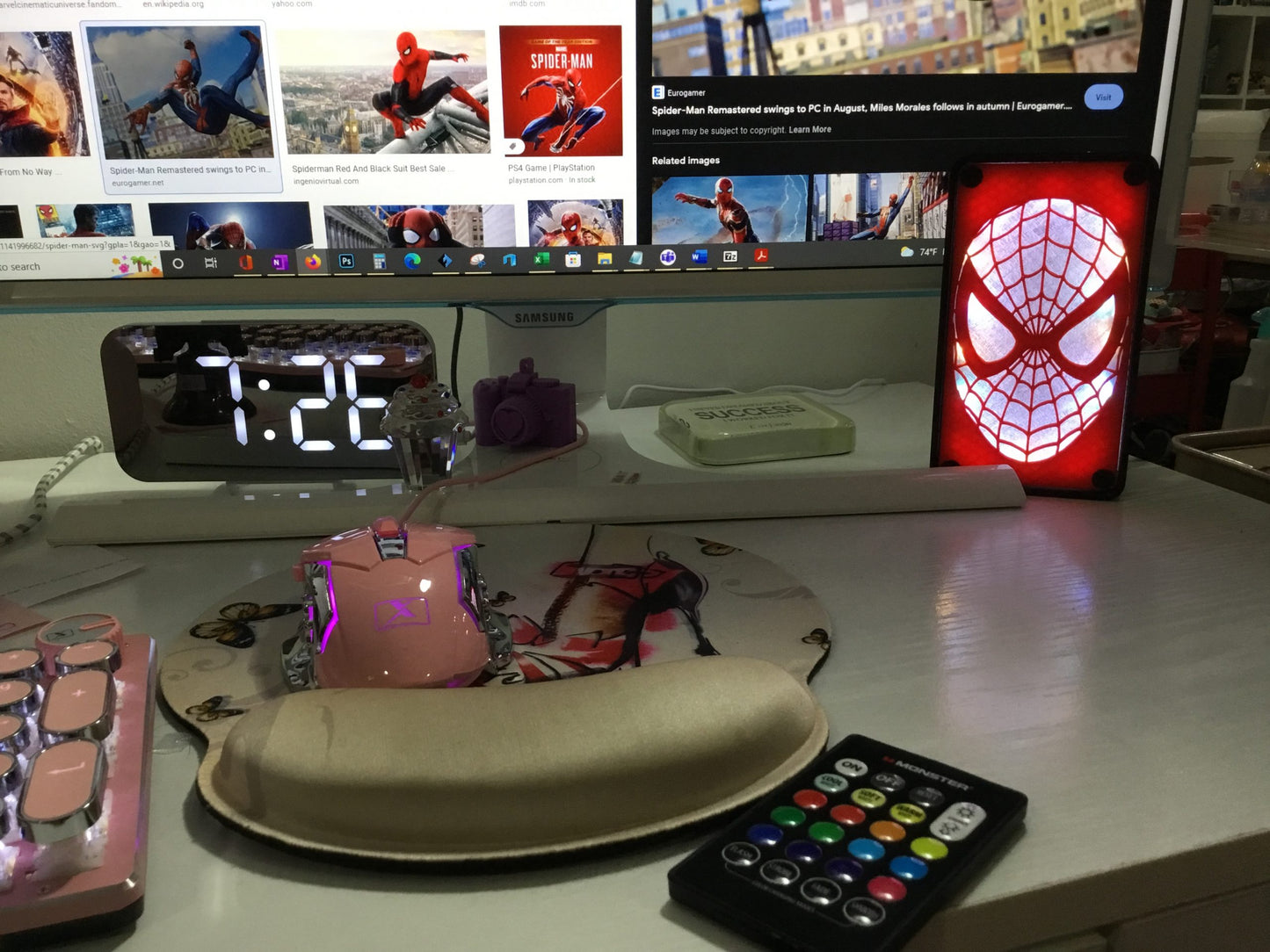 MultiColor Spiderman Pop LED Wall or Desk Sign With Remote, Funkos, Spider Man
