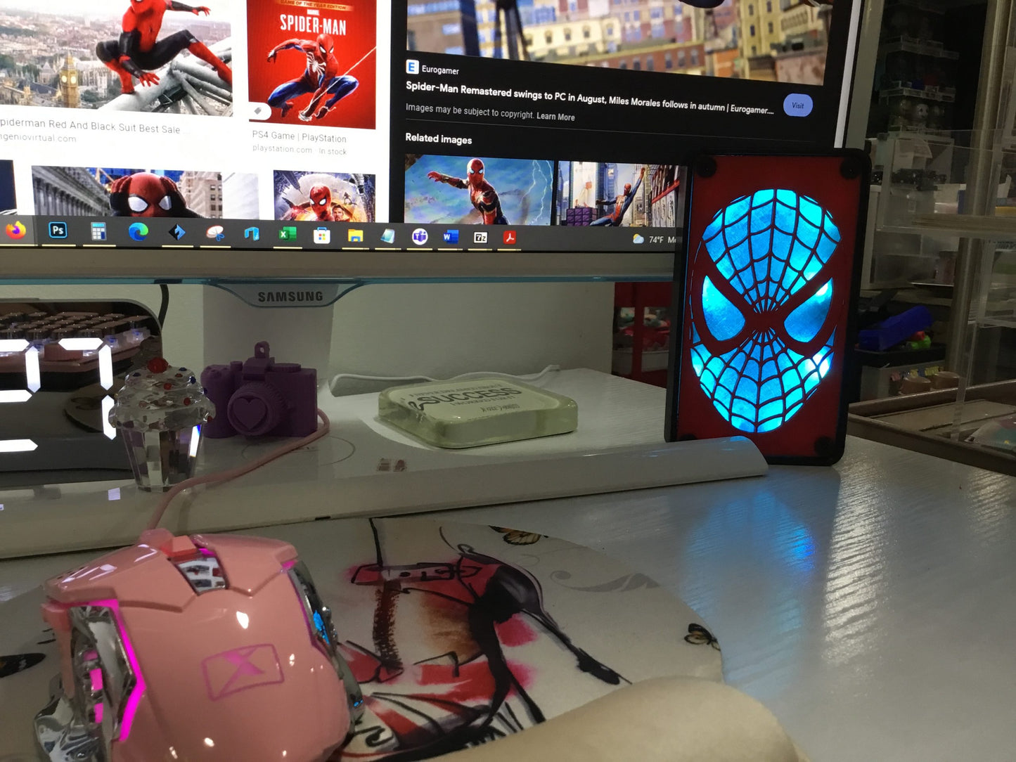 MultiColor Spiderman Pop LED Wall or Desk Sign With Remote, Funkos, Spider Man