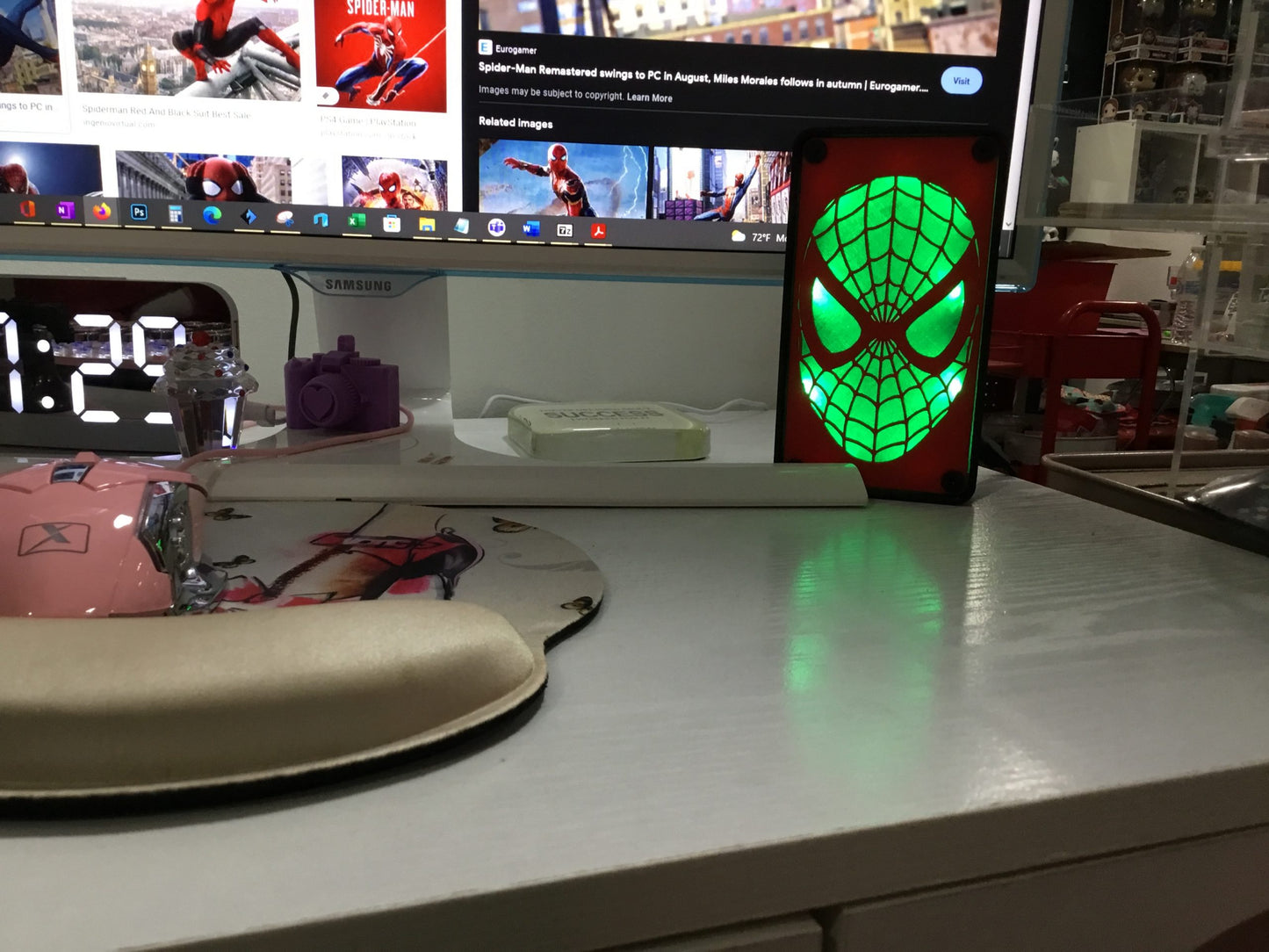 MultiColor Spiderman Pop LED Wall or Desk Sign With Remote, Funkos, Spider Man