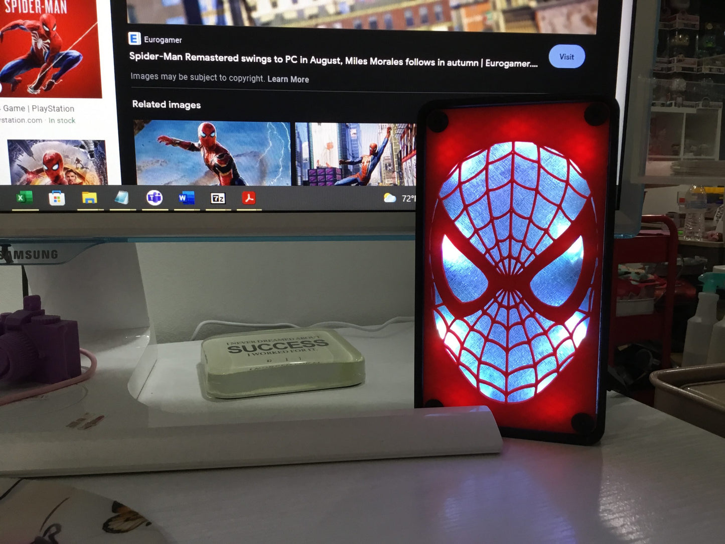 MultiColor Spiderman Pop LED Wall or Desk Sign With Remote, Funkos, Spider Man