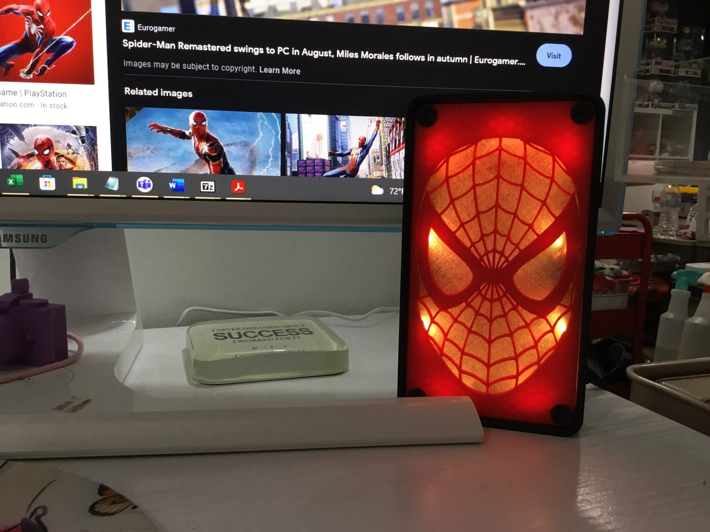 MultiColor Spiderman Pop LED Wall or Desk Sign With Remote, Funkos, Spider Man