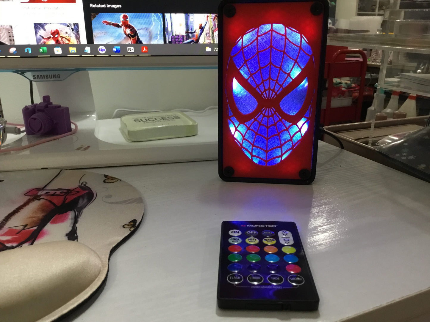 MultiColor Spiderman Pop LED Wall or Desk Sign With Remote, Funkos, Spider Man