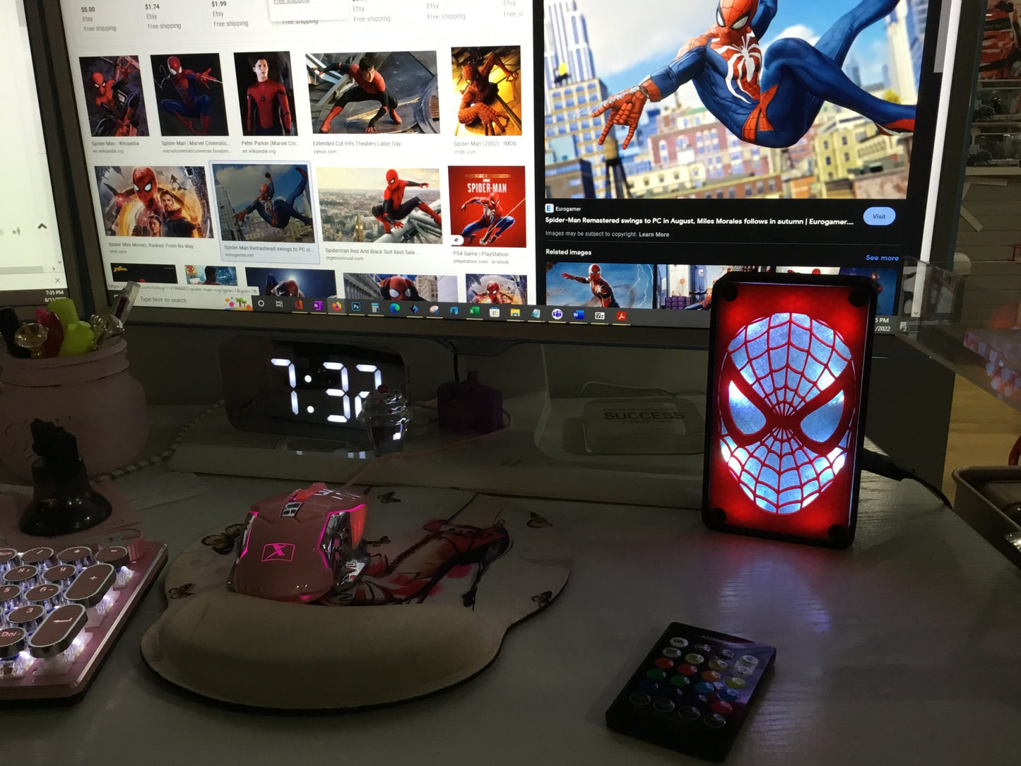 MultiColor Spiderman Pop LED Wall or Desk Sign With Remote, Funkos, Spider Man
