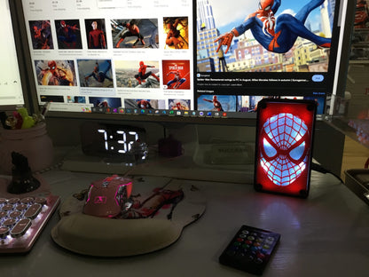 MultiColor Spiderman Pop LED Wall or Desk Sign With Remote, Funkos, Spider Man