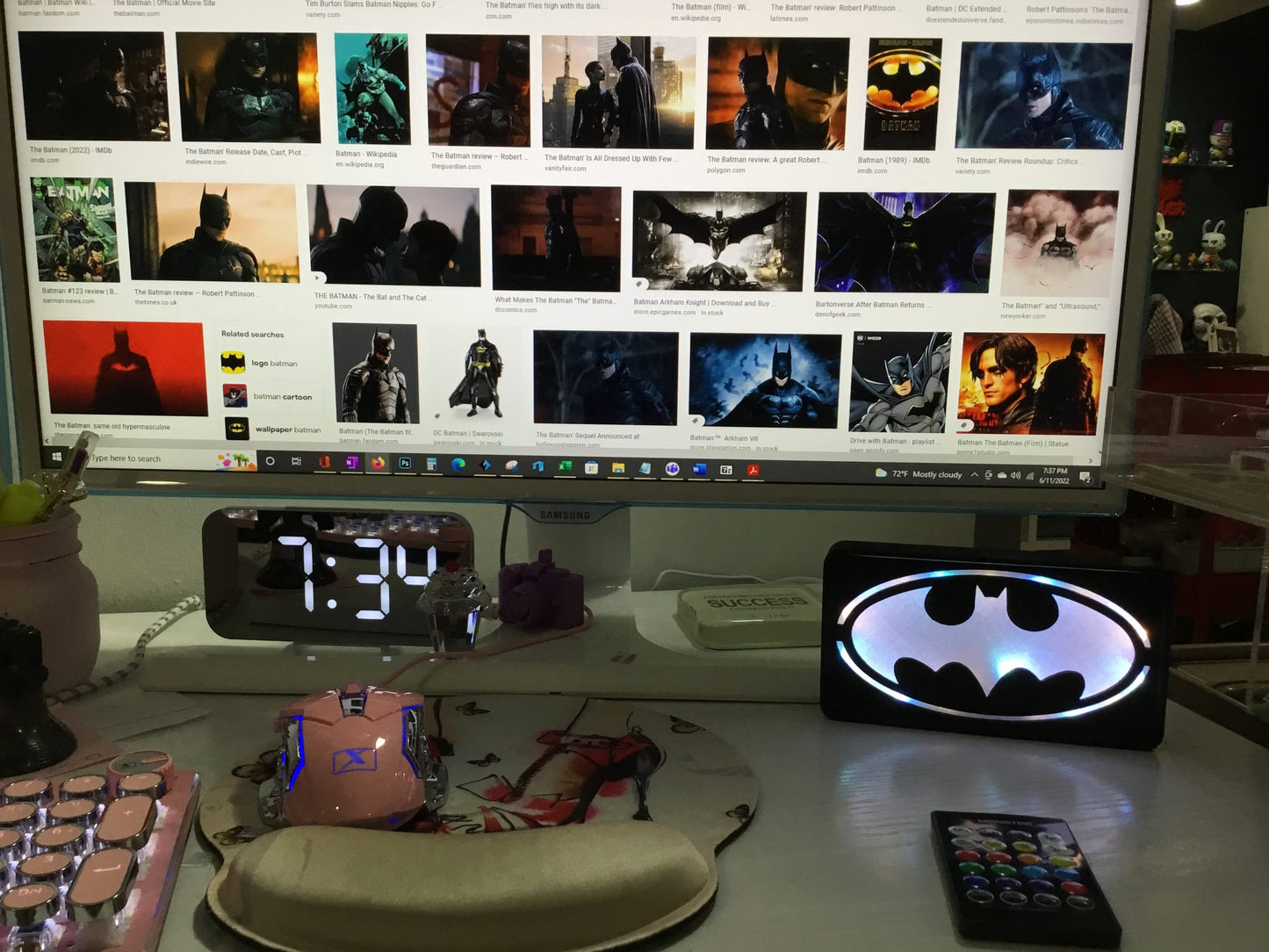 MultiColor Batman Pop LED Wall or Desk Sign With Remote, Funkos, Bat Man