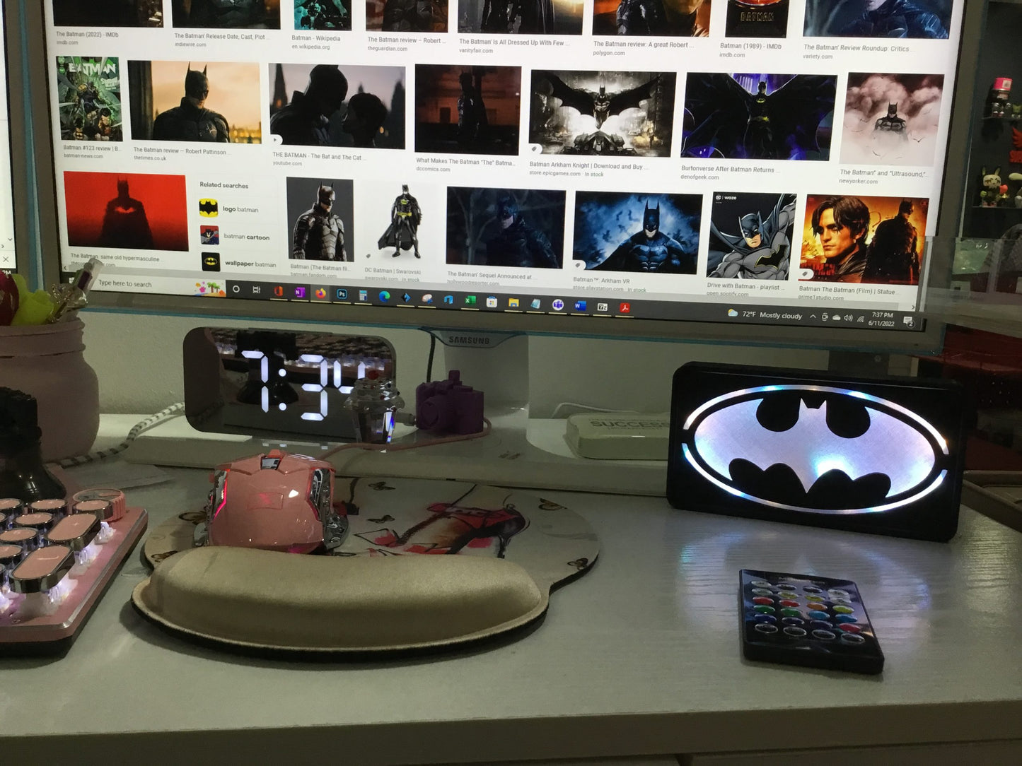 MultiColor Batman Pop LED Wall or Desk Sign With Remote, Funkos, Bat Man
