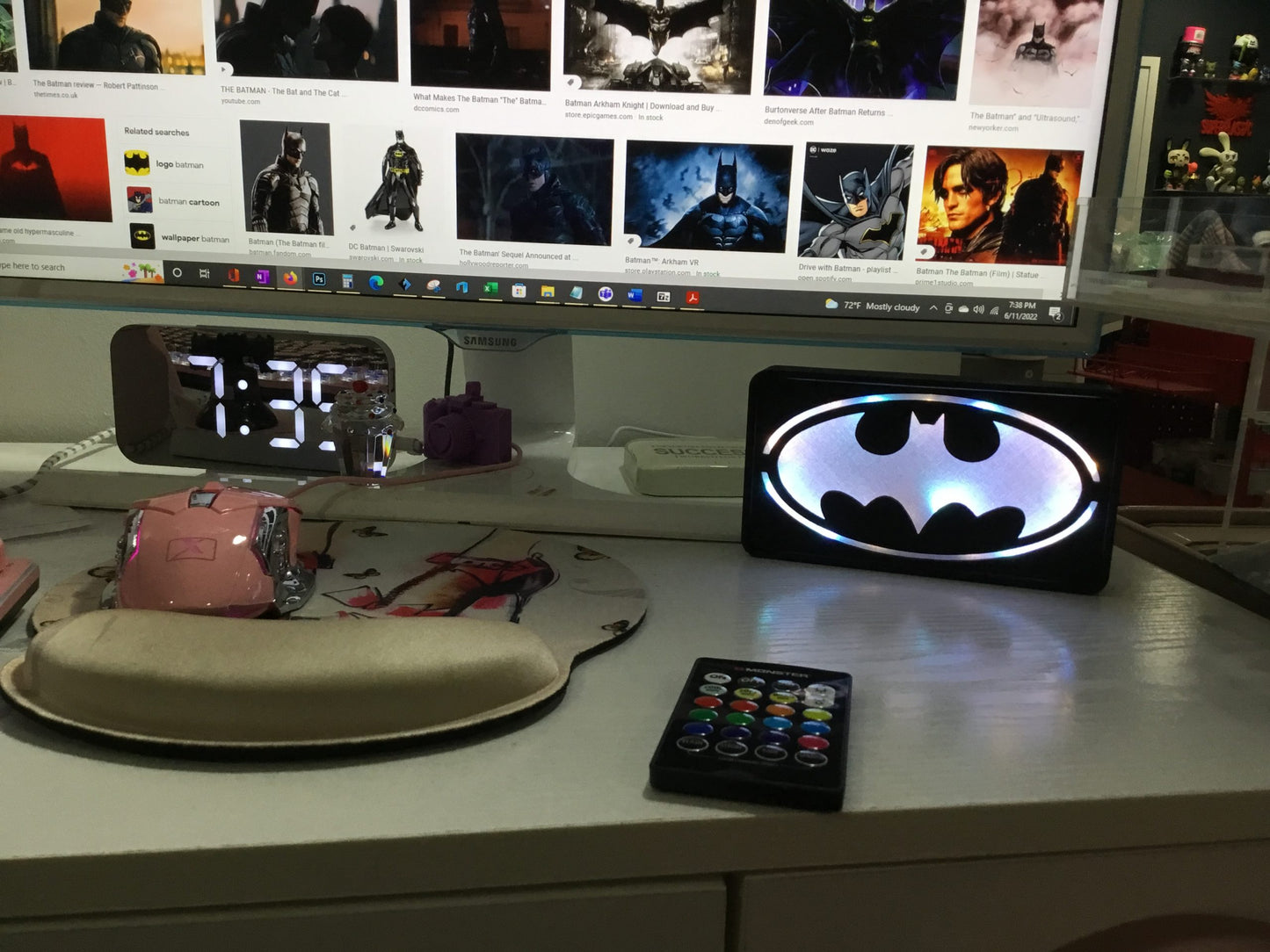 MultiColor Batman Pop LED Wall or Desk Sign With Remote, Funkos, Bat Man