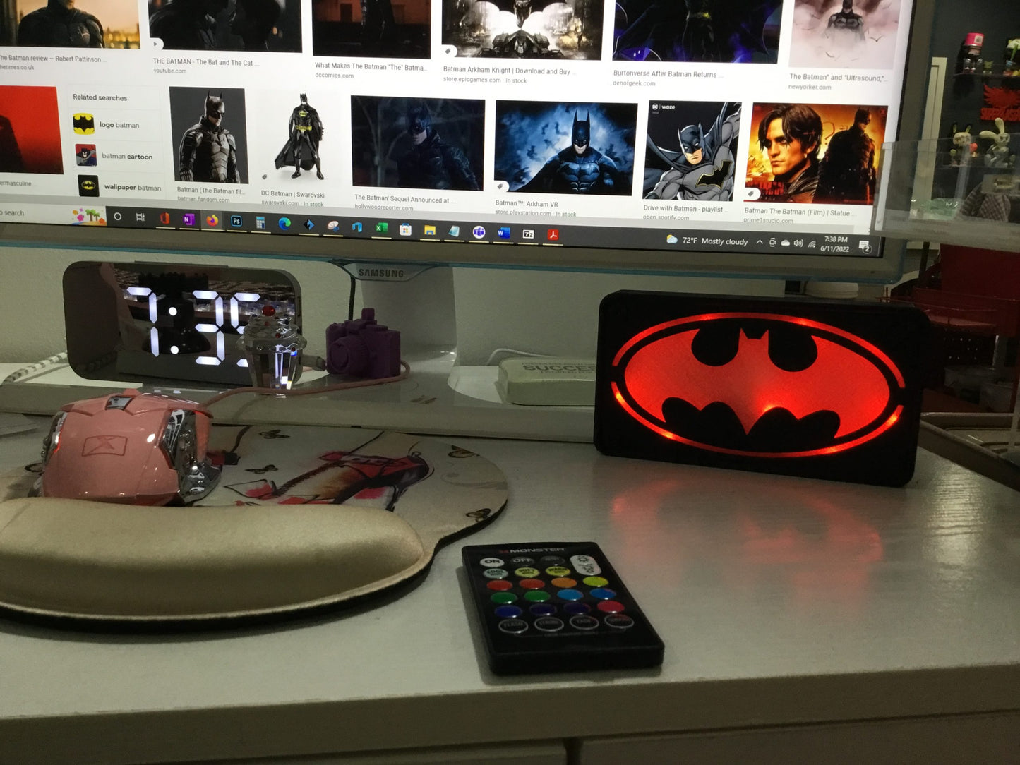 MultiColor Batman Pop LED Wall or Desk Sign With Remote, Funkos, Bat Man