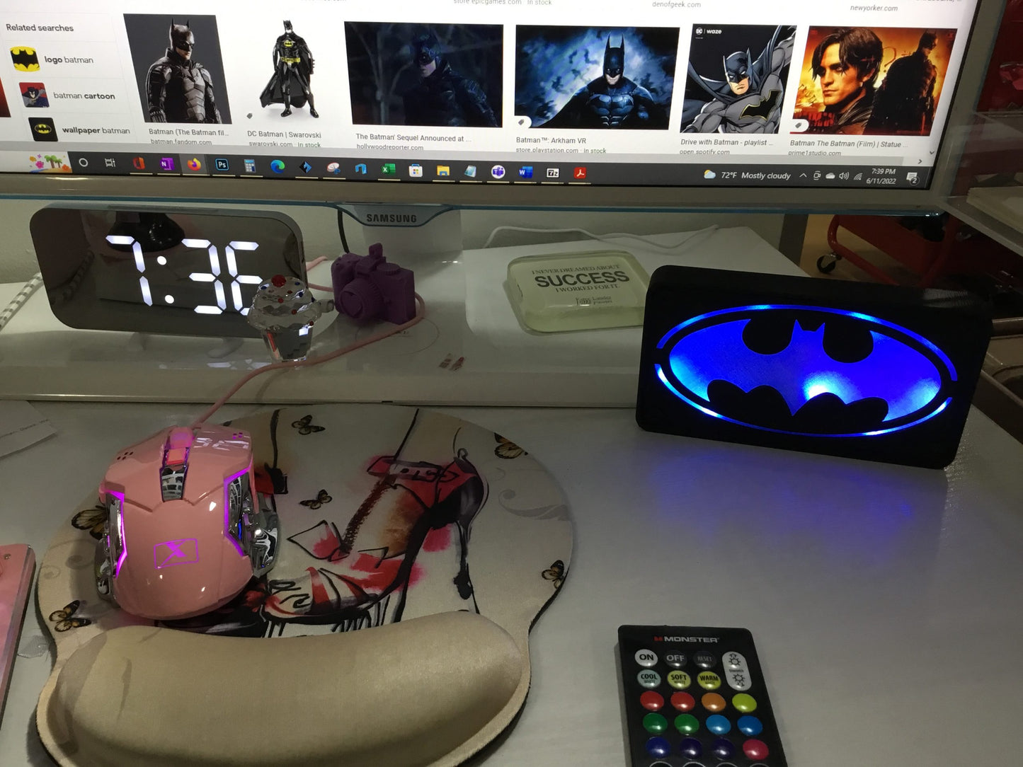 MultiColor Batman Pop LED Wall or Desk Sign With Remote, Funkos, Bat Man