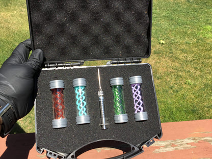 SSWI's Resident Evil Briefcase Kit Metal Syringe T-Virus Antidotes Umbrella Corporation