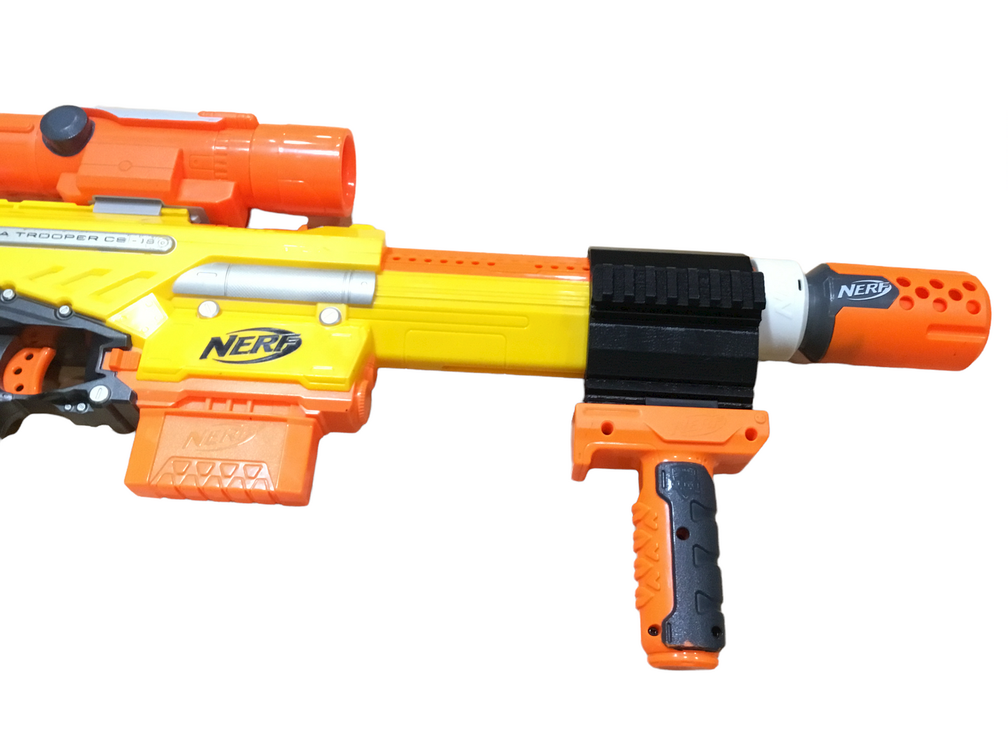 Barrel Pump Grip Adapter With Picatinny Rails ONLY For Alpha Trooper Any Color
