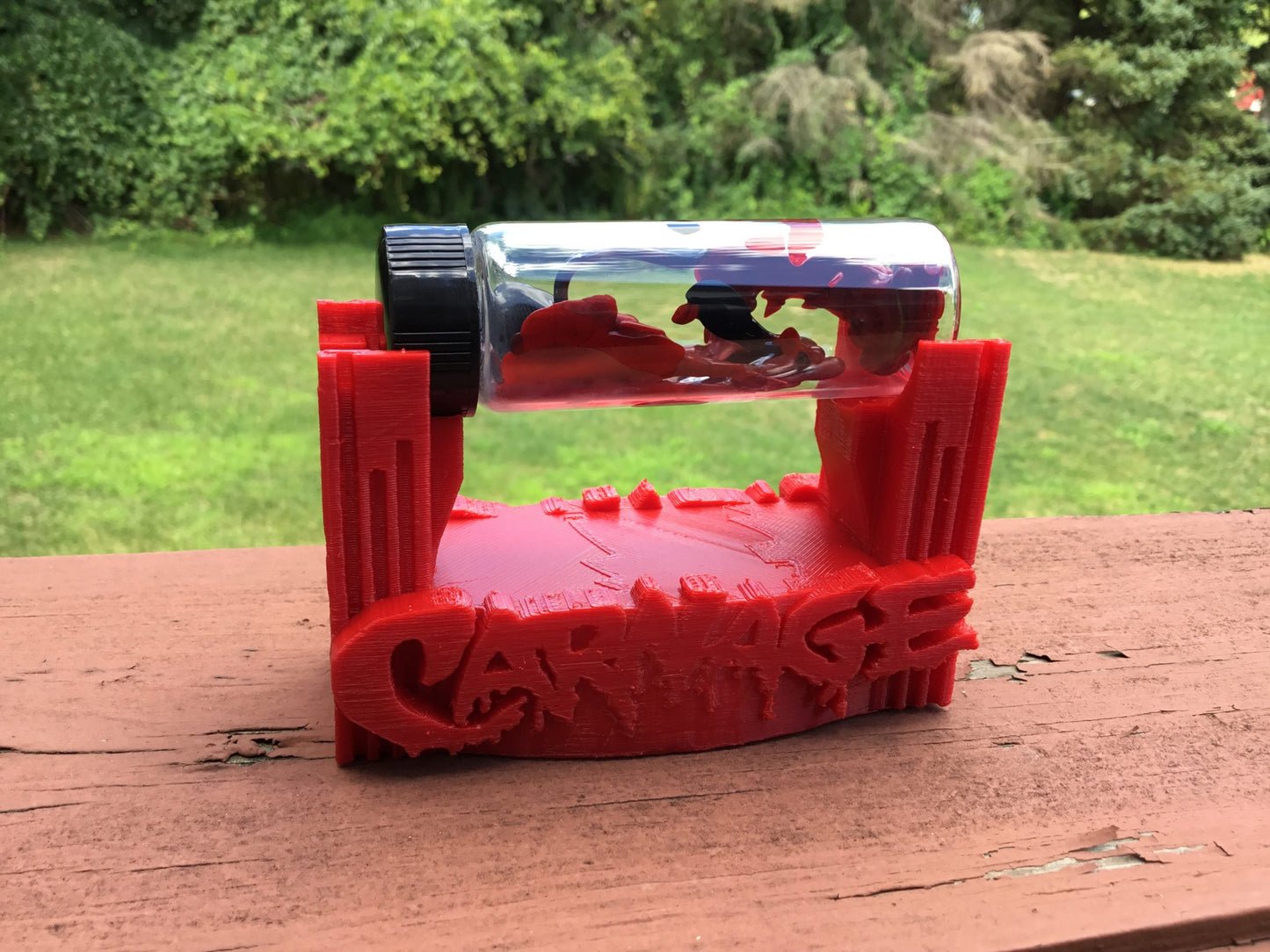 Carnage Symbiote Contained in a Glass Vial with Custom Display Stand - CosPlay