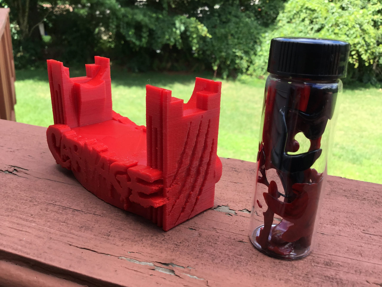 Carnage Symbiote Contained in a Glass Vial with Custom Display Stand - CosPlay