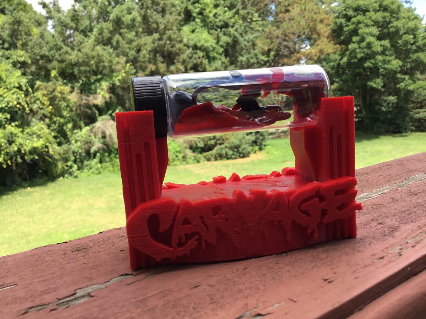 Carnage Symbiote Contained in a Glass Vial with Custom Display Stand - CosPlay