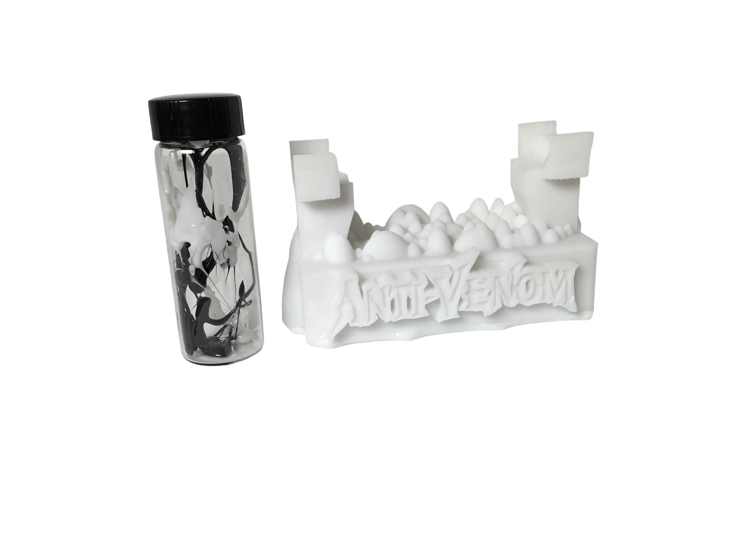 Anti-Venom Symbiote Contained in a Glass Vial with Custom Display Stand CosPlay