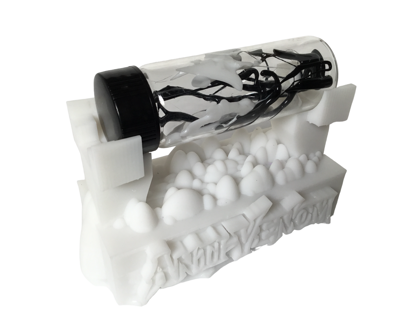 Anti-Venom Symbiote Contained in a Glass Vial with Custom Display Stand CosPlay
