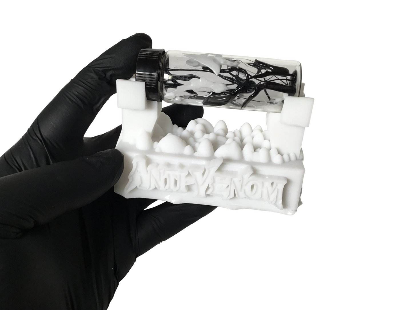 Anti-Venom Symbiote Contained in a Glass Vial with Custom Display Stand CosPlay