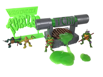 Teenage Mutant Ninja Turtles TCRI Mutagen Ooze Canister, Sign & Light up display