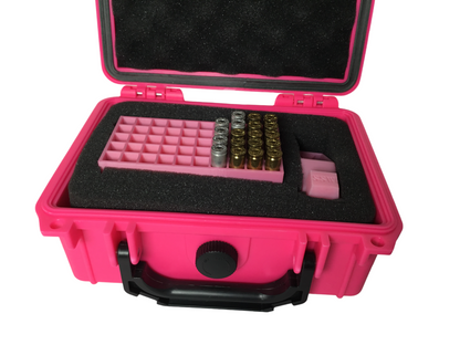 Pink or Black 9mm 380 357 38 Special Speed Loader Storage Tray Carrying Case Kit