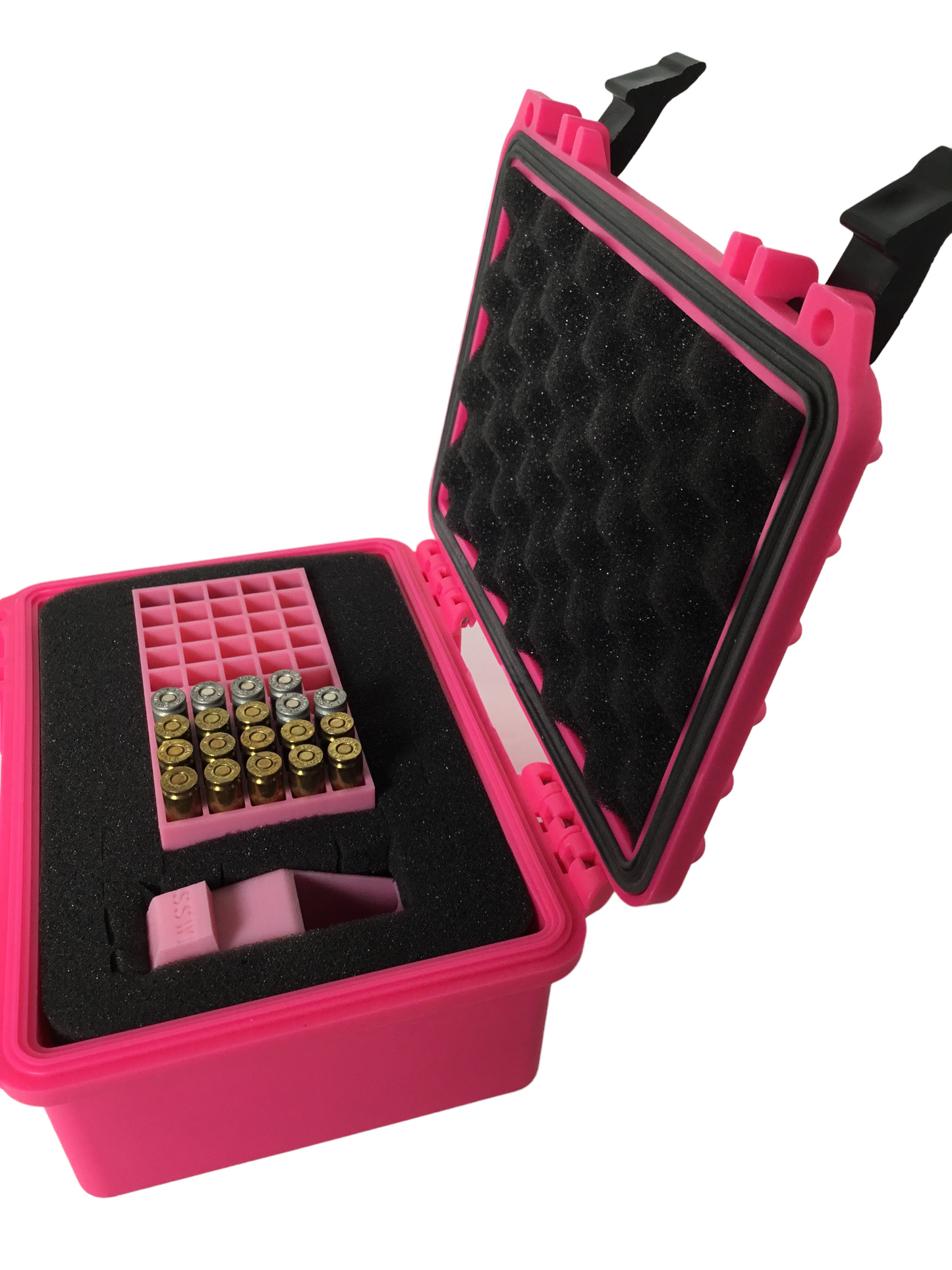 Pink or Black 9mm 380 357 38 Special Speed Loader Storage Tray Carrying Case Kit
