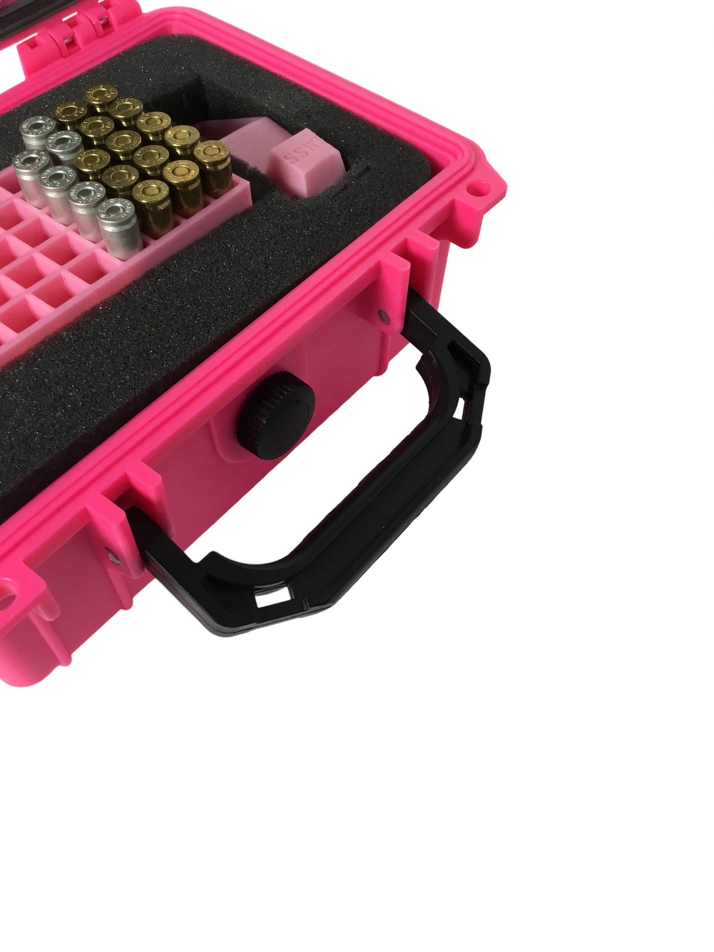 Pink or Black 9mm 380 357 38 Special Speed Loader Storage Tray Carrying Case Kit