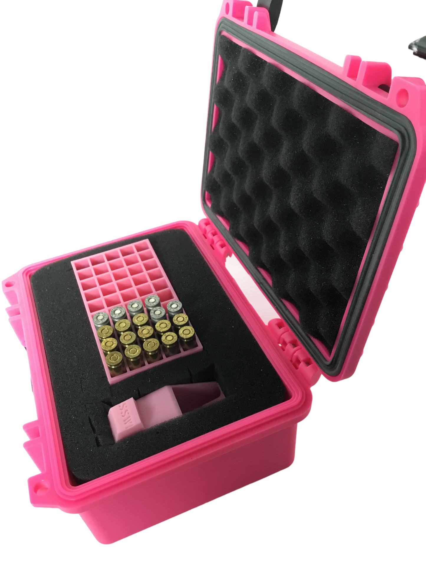 Pink or Black 9mm 380 357 38 Special Speed Loader Storage Tray Carrying Case Kit