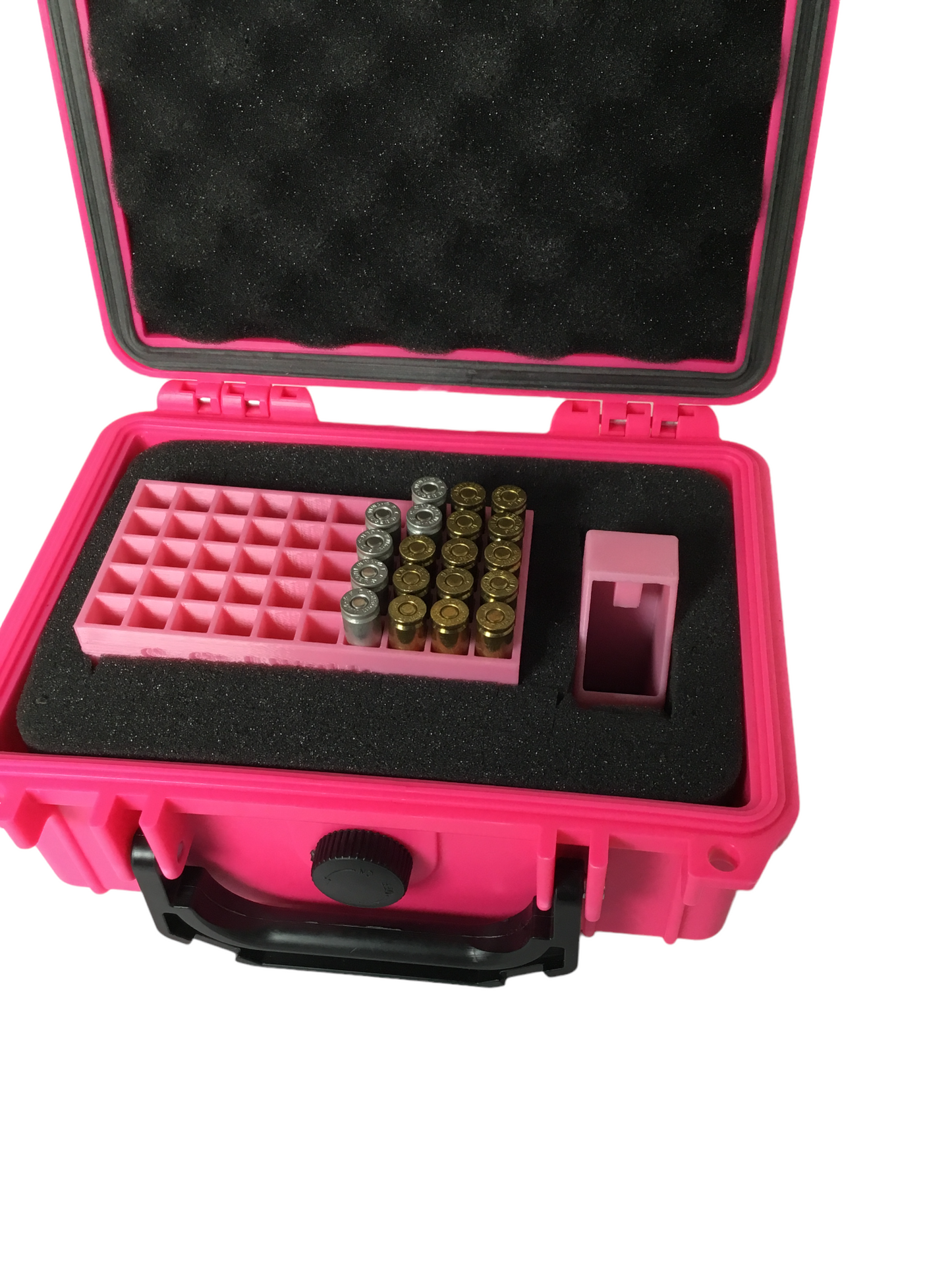Pink or Black 9mm 380 357 38 Special Speed Loader Storage Tray Carrying Case Kit