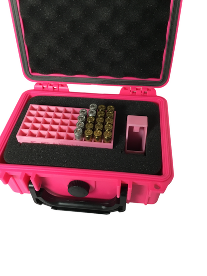 Pink or Black 9mm 380 357 38 Special Speed Loader Storage Tray Carrying Case Kit