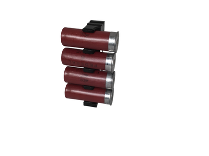 4 Shell Tactical Shotgun 12 Gauge Shell Ammo Holder with Vest / Belt Clip 12 Ga.