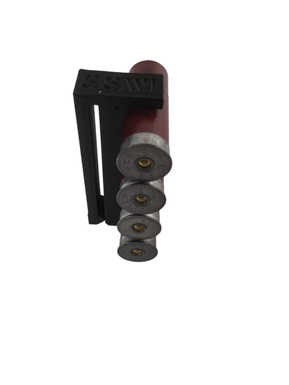 4 Shell Tactical Shotgun 12 Gauge Shell Ammo Holder with Vest / Belt Clip 12 Ga.